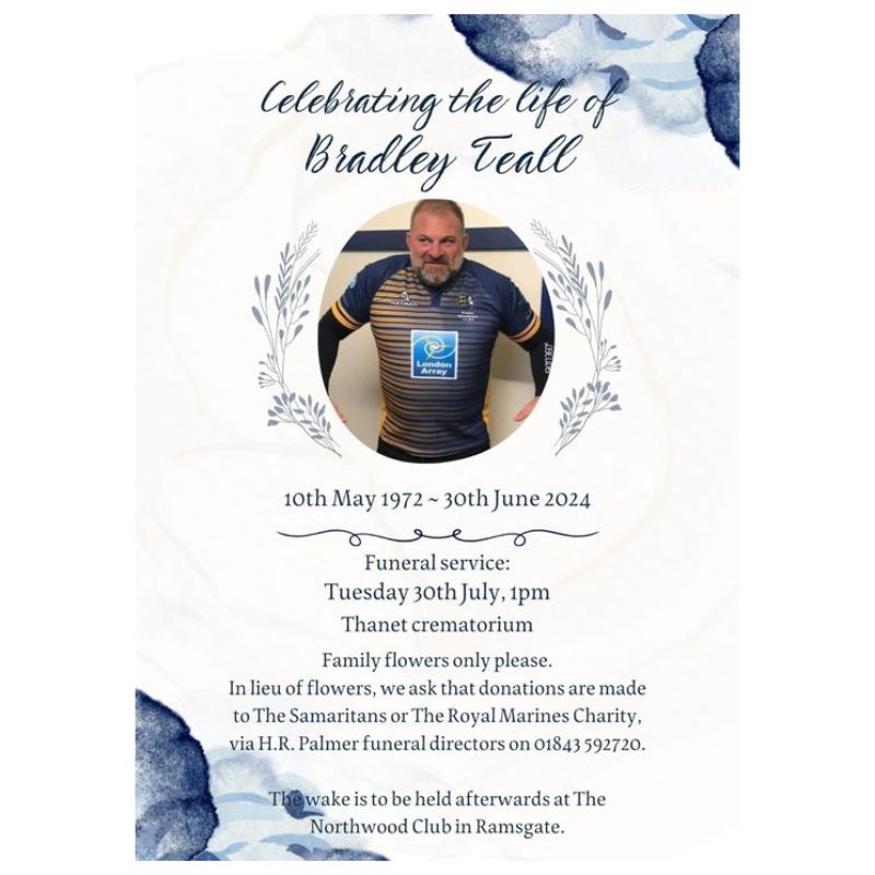 Brad Teall - Funeral Details